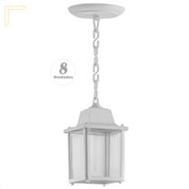 8 Pendente Branco Colonial Externo Termoplastico Br Alz16 8 Pendente Branco Colonial Externo Termoplastico Br Alz16