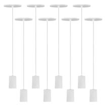 8 Pendente Cabo Ajustável Dot Metal Retrô Branco Taschibra 8 Pendente Cabo Ajustável Dot Metal Retrô Branco Taschibra