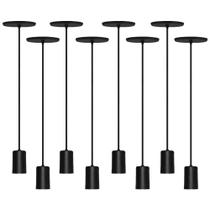 8 Pendente Cabo Ajustável Dot Metal Vintage Preto Taschibra 8 Pendente Cabo Ajustável Dot Metal Vintage Preto Taschibra