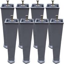 8 Pes Para Armario Pia Gabinete De 17 a 18,5cm Cinza 8 Pes Para Armario Pia Gabinete De 17 a 18,5cm Cinza