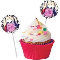 8 Picks Topo Decoração Doces Festa Arlequina