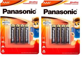 8 Pilha Panasonic Alcalina Palito Aaa - 2 Cartelas