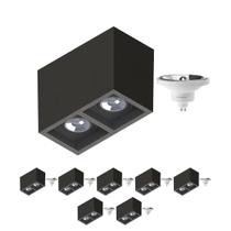8 Plafon Sobrepor P/ 2 Lâmpada Boxit + 2 Lâmpada AR111 12W 4000K 8 Plafon Sobrepor P/ 2 Lâmpada Boxit + 2 Lâmpada AR111 12W 4000K