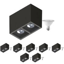 8 Plafon Sobrepr Recuo PAR30 + 2 Lâmpada LED 10W 6500K E27 8 Plafon Sobrepr Recuo PAR30 + 2 Lâmpada LED 10W 6500K E27