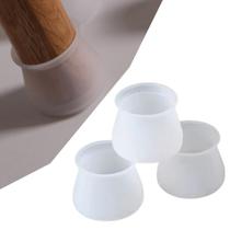 8 Ponteira Pé Cadeira Pvc Externa Cinza Discreto Não Arranha Protetor Móveis Sem Riscar Redondo e Quadrada