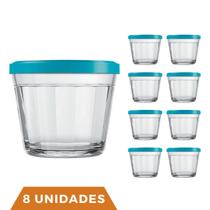 8 Pote Americano Vidro C/Tampa Cores Amlimento 150ml Nadir 8 Pote Americano Vidro C/Tampa Cores Amlimento 150ml Nadir