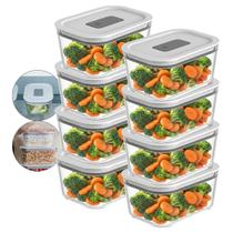 8 Pote Hermético Vidro Borossilicato 370ml Forno Micro-ondas Marmita
