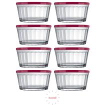 8 Potes Americano 600ml Vidro Potinhos P Tempero e Papinhas