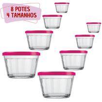 8 Potes Americano De Vidro Tampa Cores 150ml 350ml 600ml 1L - NADIR FIGUEREIDO 8 Potes Americano De Vidro Tampa Cores 150ml 350ml 600ml 1L - NADIR FIGUEREIDO