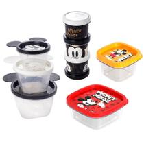 8 Potes de Cozinha Marmitinha e Temperos Estampa do Mickey Plasútil