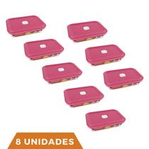 8 Potes de Vidro Facilita Retangular Marmita 750Ml Marinex 8 Potes de Vidro Facilita Retangular Marmita 750Ml Marinex