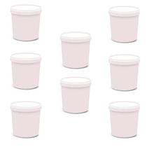 8 Potes Para Alimentos 500 Ml Branco Com Tampa Pp 11X9,5 Cm