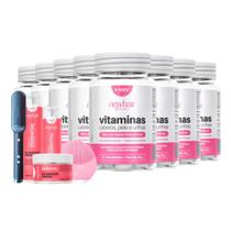 8 Potes Vitamina Capilar Hialurônico + Linha Repara Newhair
