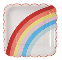 8 Pratos de Papel Bolo Festa Arco Íris Unicórnio 23 cm - Inspire sua Festa Loja
