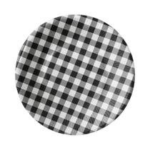 8 Pratos de Papel Xadrez Preto e Branco 18 cm - Ponto das Festas - Inspire sua Festa Loja