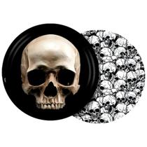8 Pratos Descartáveis Halloween Caveira 18cm Decoração Festa
