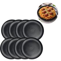 8 Pratos Raso Preto 26,5cm Grande Reforçado Oriental 8 Pratos Raso Preto 26,5cm Grande Reforçado Oriental