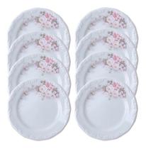 8 Pratos Rasos De Jantar Porcelana Schmidt Eterna
