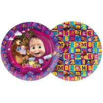 8 Pratos Redondo Decoração MASHA E O URSO Festa 18cm 8 Pratos Redondo Decoração MASHA E O URSO Festa 18cm