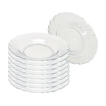 8 Pratos Vidro Liso Fundo Transparente Sopa Almoço Janta Seychelle