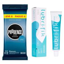 8 Preservativo Camisinha Super Sensitive Fino Com Gel 50 gramas - Prudence