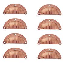 8 Puxador Concha Rose Gold Colonial, Para Gaveta, Armário