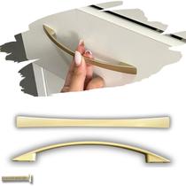 8 Puxador De Gaveta Porta p/Moveis Em Metal Alça Curva 128mm 8 Puxador De Gaveta Porta p/Moveis Em Metal Alça Curva 128mm