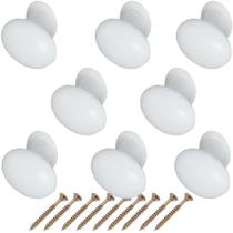 8 Puxadores Oval Branco Armario Pia Moveis Guarda Roupa Porta Gaveta 8 Puxadores Oval Branco Armario Pia Moveis Guarda Roupa Porta Gaveta