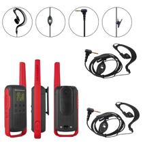 8 Rádio Comunicador T210BR Motorola com Fones de Ouvido Ptt Simples