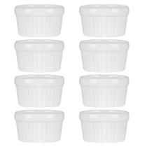 8 Ramekin de Porcelana Classic Branco 6cm x 4cm Lyor