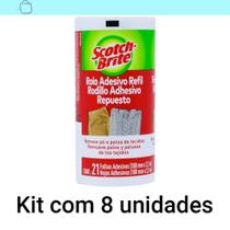 8 Refil Rolo Adesivo Scotch-Brite Limpeza Perfeita E Fácil Branco