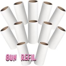 8 Refil Rolo Tira Pelo Mini Rolinho de Roupa Animais Cabelo Pó Sujeira