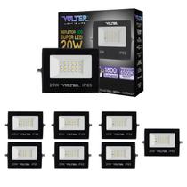 8 refletor led volter eco IP65 20w 6500k preto 1800lm luz branco frio 8 refletor led volter eco IP65 20w 6500k preto 1800lm luz branco frio