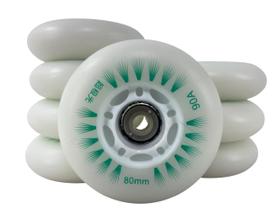 8 Rodas de Luz Led 76mm 90a Para Patins Roller Creme Inline