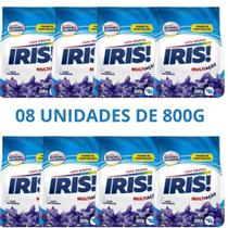 8 Sabão em Pó Iris 800g Lava Roupas Perfumado Lavanderia Envio Imediato