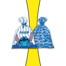 8 Sacolas Lembrancinhas Decoração Stitch Festa Completa 14x24,5cm