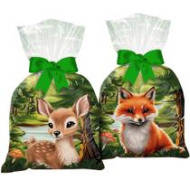 8 Sacolas Saquinho Surpresa Decoração Festa Animais da Floresta
