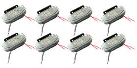 8 Sinaleira Lanterna Lateral Led Peixinho Caminhão Carreta Com Vigia Cristal