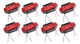 8 Sinaleira Lanterna Lateral Led Peixinho Caminhão Carreta Com Vigia Vermelha