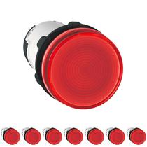 8 Sinaleiro Plástico 22mm Para Lâmpada Ba9s 250v Schneider Vermelho