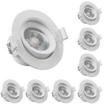 8 Spot de Led 5W 3000K Branco Quente Redondo Bivolt