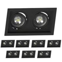 8 Spot Duplo 2 Lâmpadas Recuado E27 Par20 Save Energy