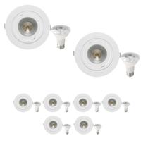 8 Spot Emb Face Plana PAR20 + 1 Lâmpada LED 6W 3000K E27 8 Spot Emb Face Plana PAR20 + 1 Lâmpada LED 6W 3000K E27