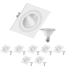 8 Spot Emb Face Plana PAR30 + 1 Lâmpada LED 10W 6500K E27 8 Spot Emb Face Plana PAR30 + 1 Lâmpada LED 10W 6500K E27