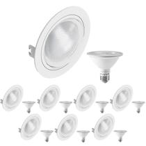 8 Spot Embutir Face Plana PAR30 + 1 Lâmpada LED 10W 6500K E27