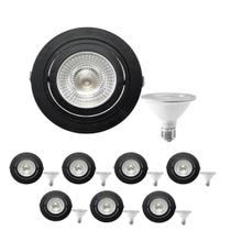 8 Spot Embutir Face Plana PAR30 + 1 Lâmpada LED 10W 6500K E27 8 Spot Embutir Face Plana PAR30 + 1 Lâmpada LED 10W 6500K E27