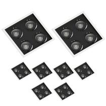 8 Spot Embutir Quádruplo Par20 Branco/Preto Save Energy