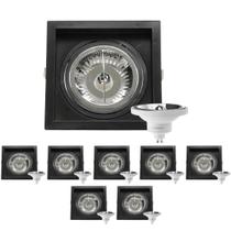 8 Spot Embutir Recuo AR111 + Lâmpada LED 12W 4000K Save Energy