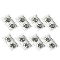 8 Spot Embutir Recuo Save Energy Duplo Par30 E27 Branco