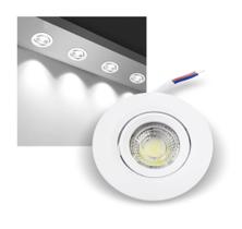 8 Spot LED Embutir 3W Redondo Direcionavel Bivolt Luz Branca Fria/6500K Nichos Tetos Móveis - CTB